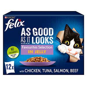 Felix Favourites Selection in Jelly 12 Pack x 100g