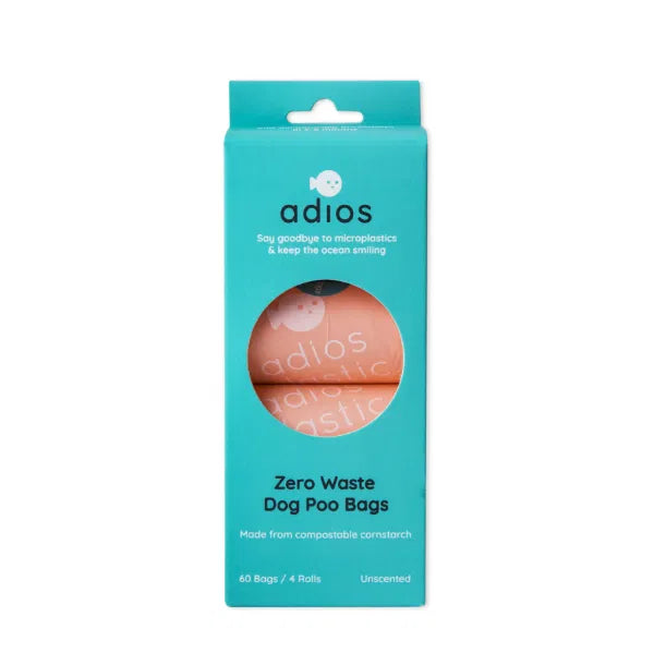 Adios Plastic Compstable Poo Bag Pink 8 x 15's