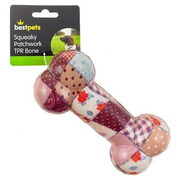 Bestpets Squeaky Patchwork TPR Bone