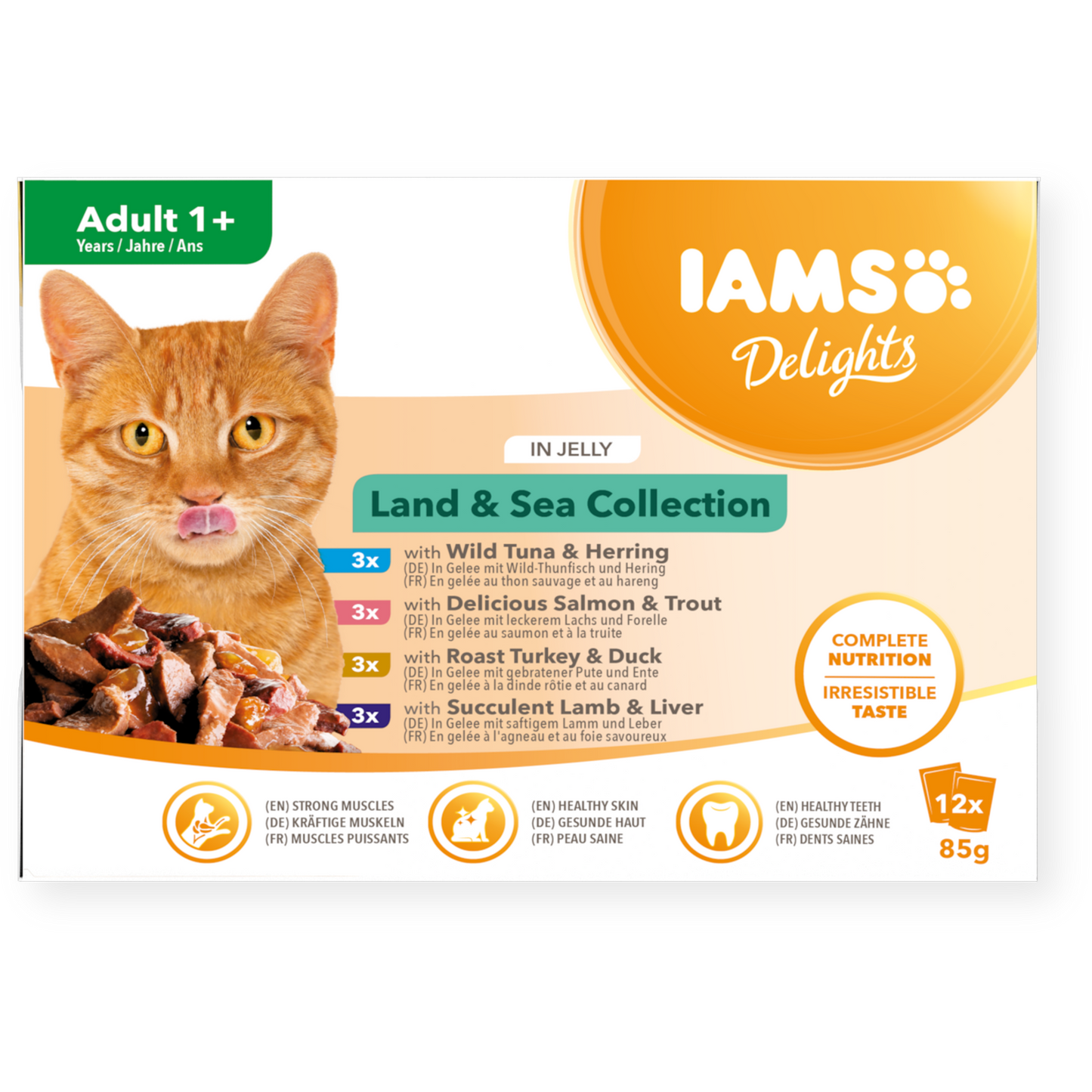 IAMS Delights Pouches Land & Sea in Jelly 12 Pack 85g