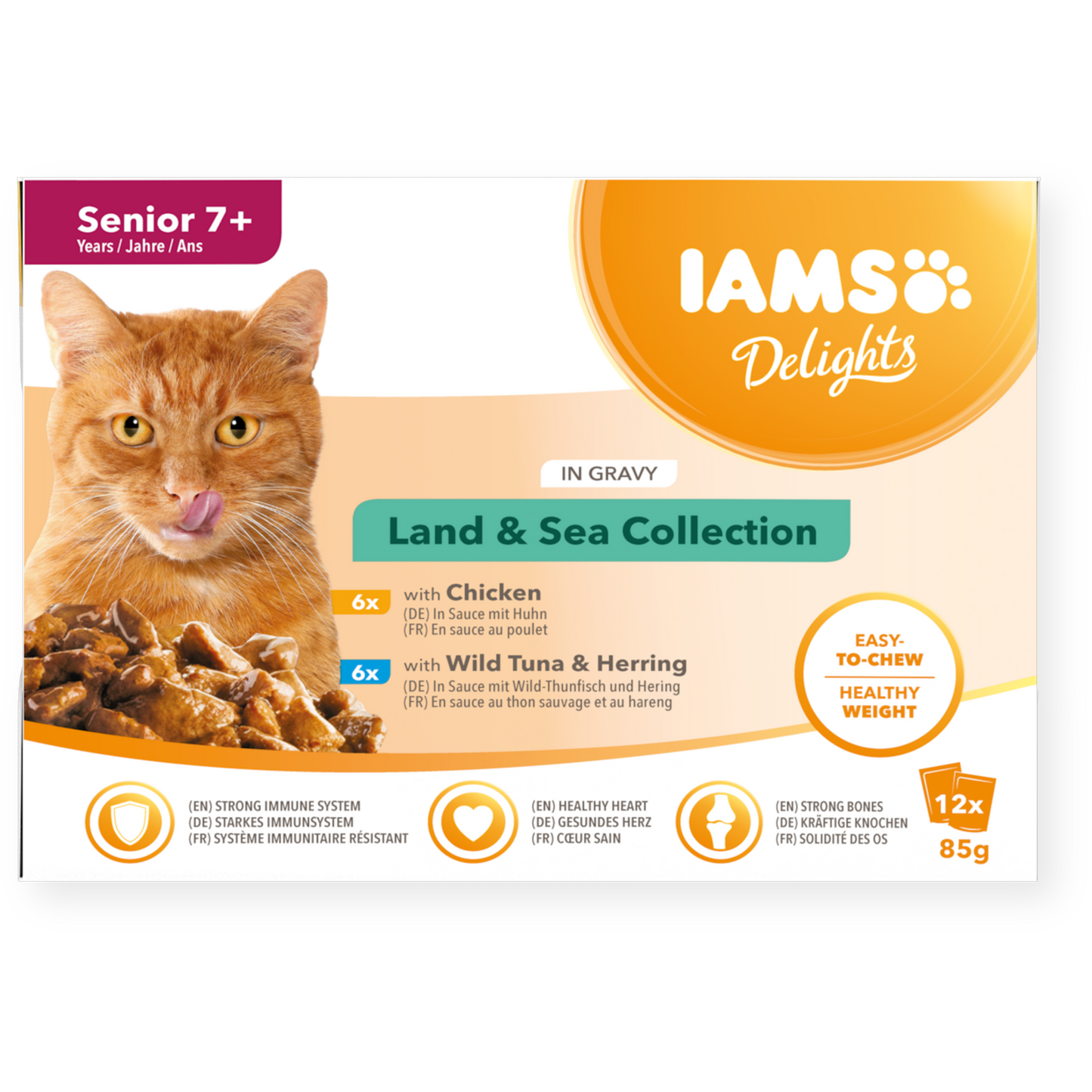 IAMS Delights Senior Land & Sea Collection 12 Pack 85g