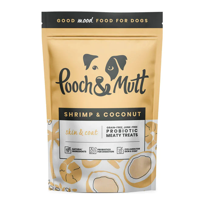 Pooch & Mutt Shrimp & Coconut Meaty Skin & Coat Treats 120g