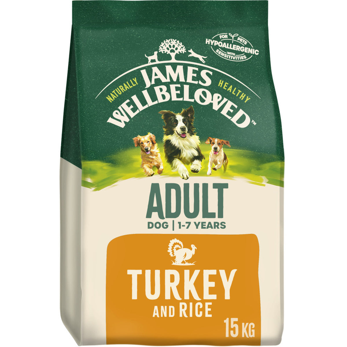 James Wellbeloved Adult Dry Dog Food Turkey & Rice 15kg