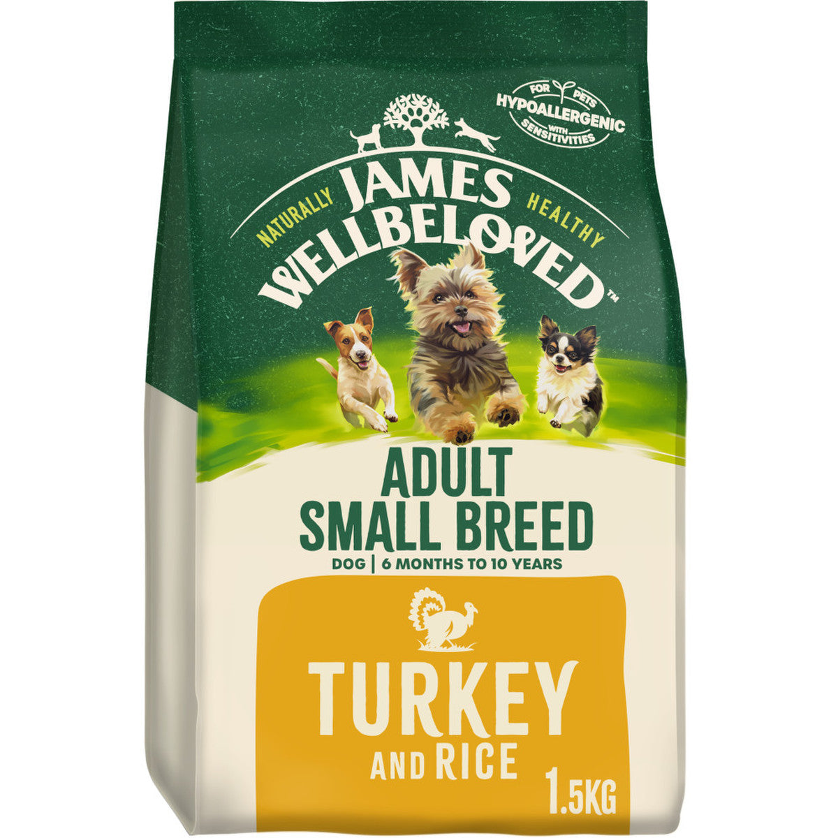 James Wellbeloved Adult Small Breed Complete Dry Dog Food Turkey 1.5kg