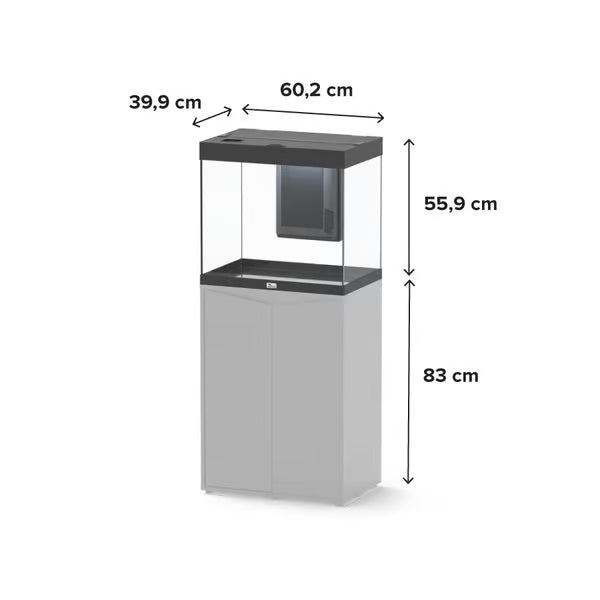Splendid 60 Aquarium Black + Black Wood Cabinet