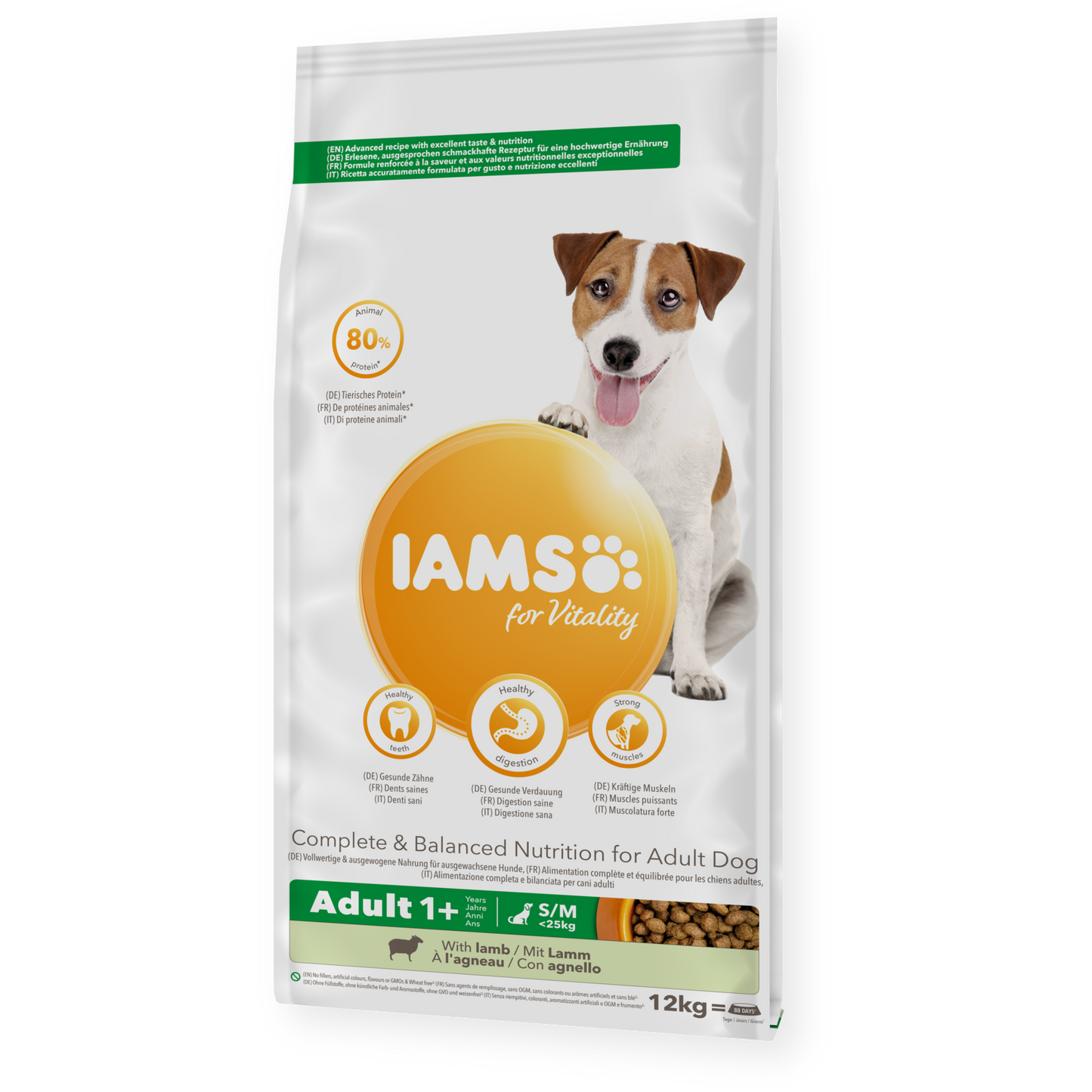 IAMS for Vitality Adult Small and Medium Dog Food with Lamb 12kg