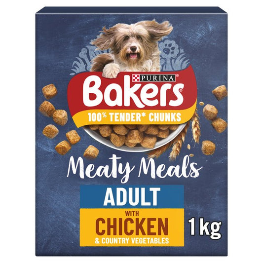 Bakers Meaty Meals Adult Chicken Dry Dog Food 1kg