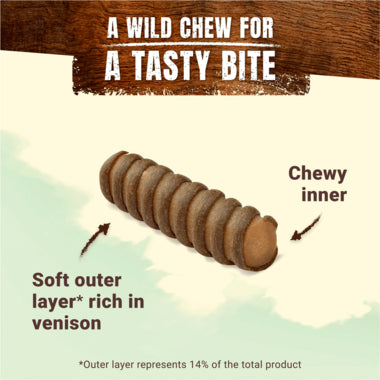 Adventuros Wild Chew Small Venison Rawhide Free Dog Treat