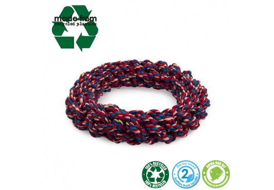 Ancol Dog Toy Rope Ring Made From T-shirts Small