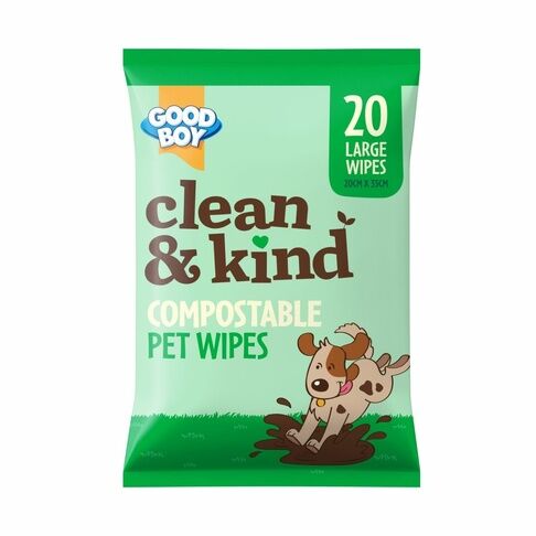 Good Boy Clean & Kind Compostable Pet Wipes, 20pk