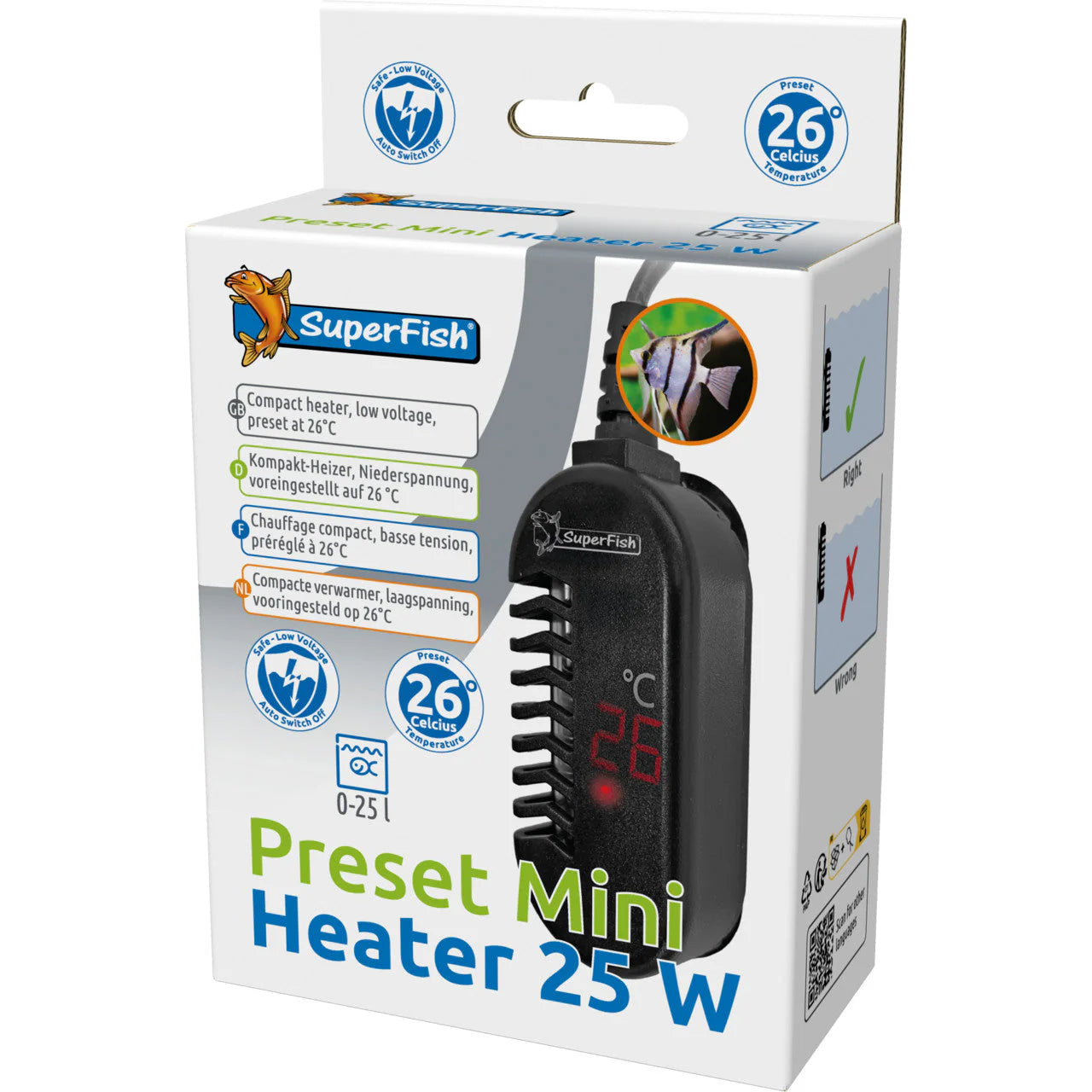 Superfish Preset Mini Heater 25w