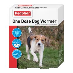 Beaphar One Dose Dog Wormer Medium (2 Tabs) 6-20kg
