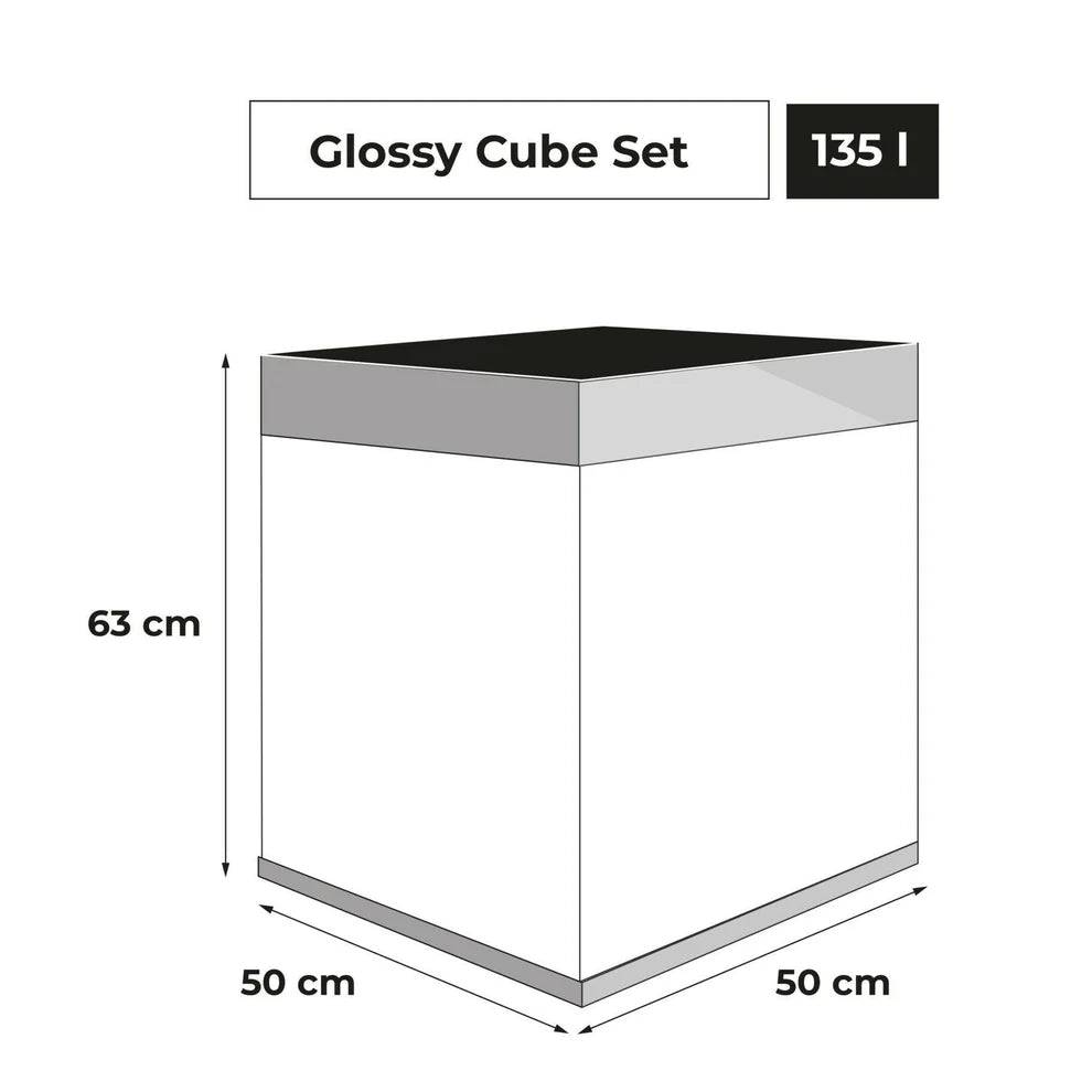 Aquael Glossy Cube Aquarium and Cabinet - Grey