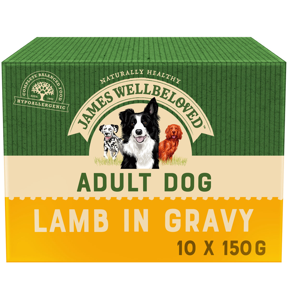 James Wellbeloved Adult Dog Food Pouches Lamb in Gravy 10 Pack 150g