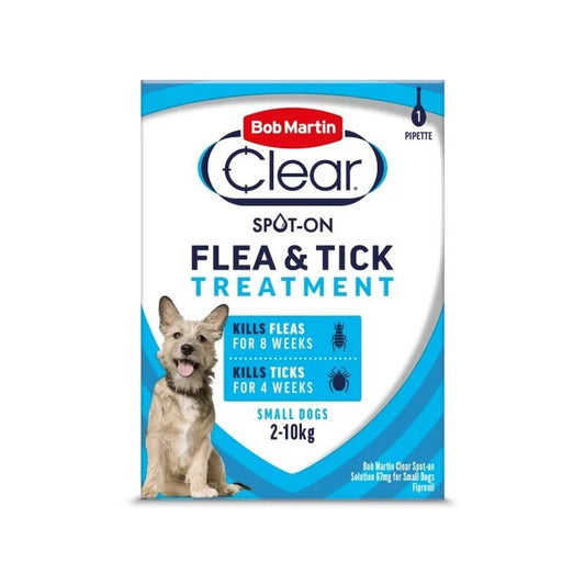 Bob Martin Clear Spot On Flea & Tick Treatment Small Dog (2-10kg)