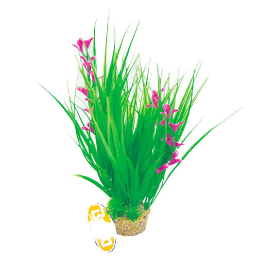 Betta Choice 10" Green & Pink P Plant W/Sand Base