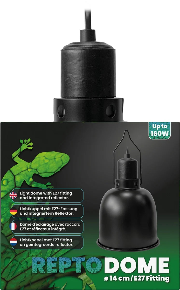 Repto Dome E27 Fitting 21cm Black