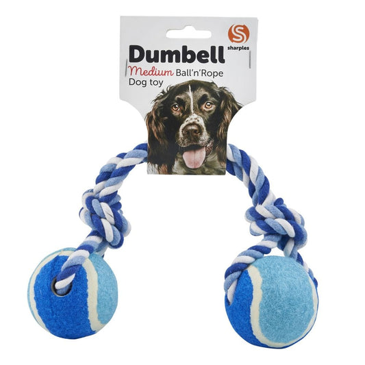 Ruff 'N' Tumble Tennis Ball & Rope Dumbell 180g 30.4cm