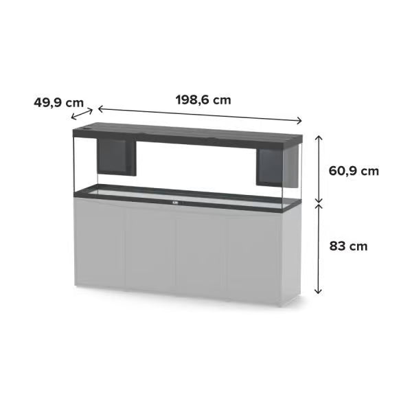Splendid 200 White + White Wood Slat Stand and External Filter