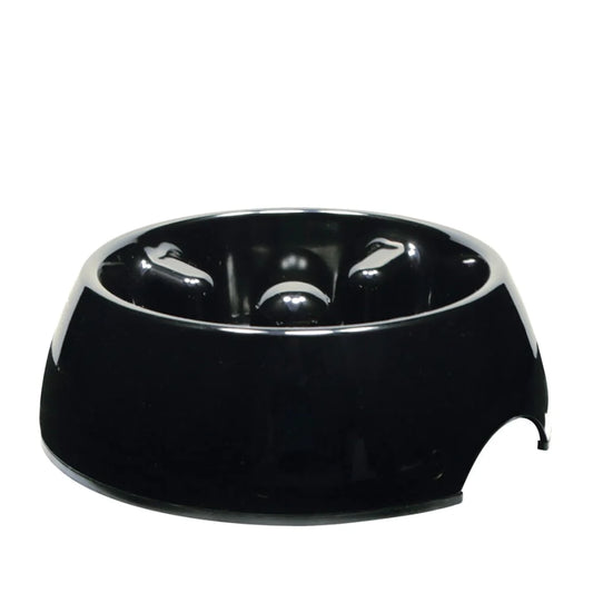 Dogit Go-Slow! Anti-Gulping Dog Dish - Black Medium