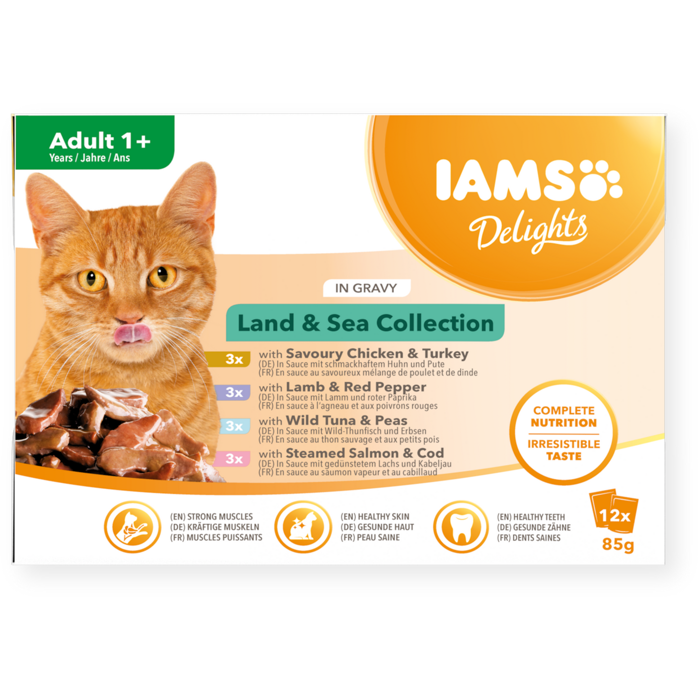 IAMS Delights Cat Land & Sea in Gravy Collection 12 Pack 85g